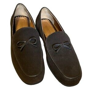 Lands End Penny Loafer Womens Moccasin Size 9.5B Brown Suede Leather Sho…